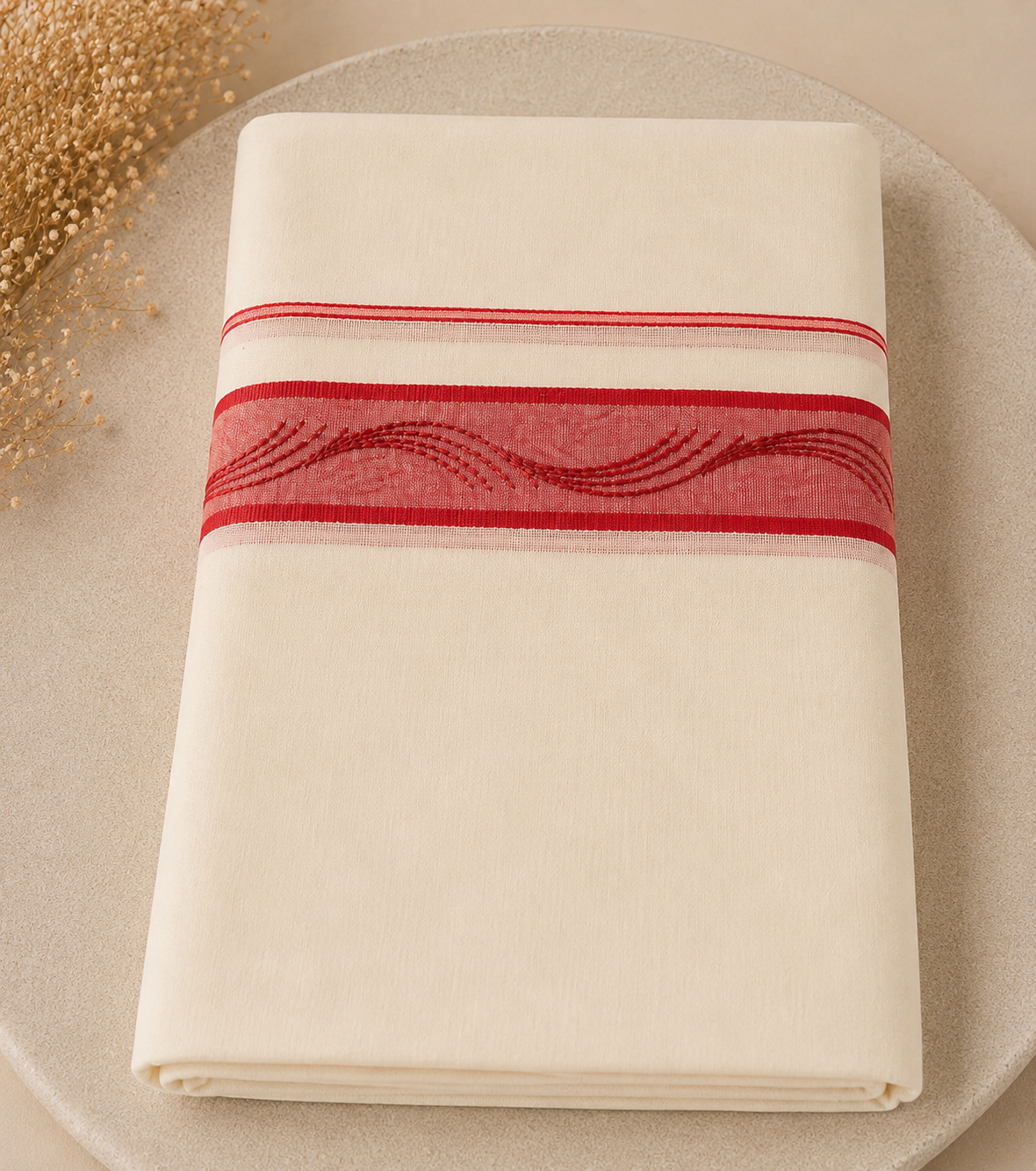 Mens Mundu (Bright Red Kara)