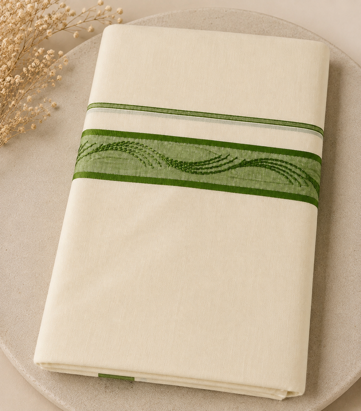 Mens Mundu (Light Green Kara)