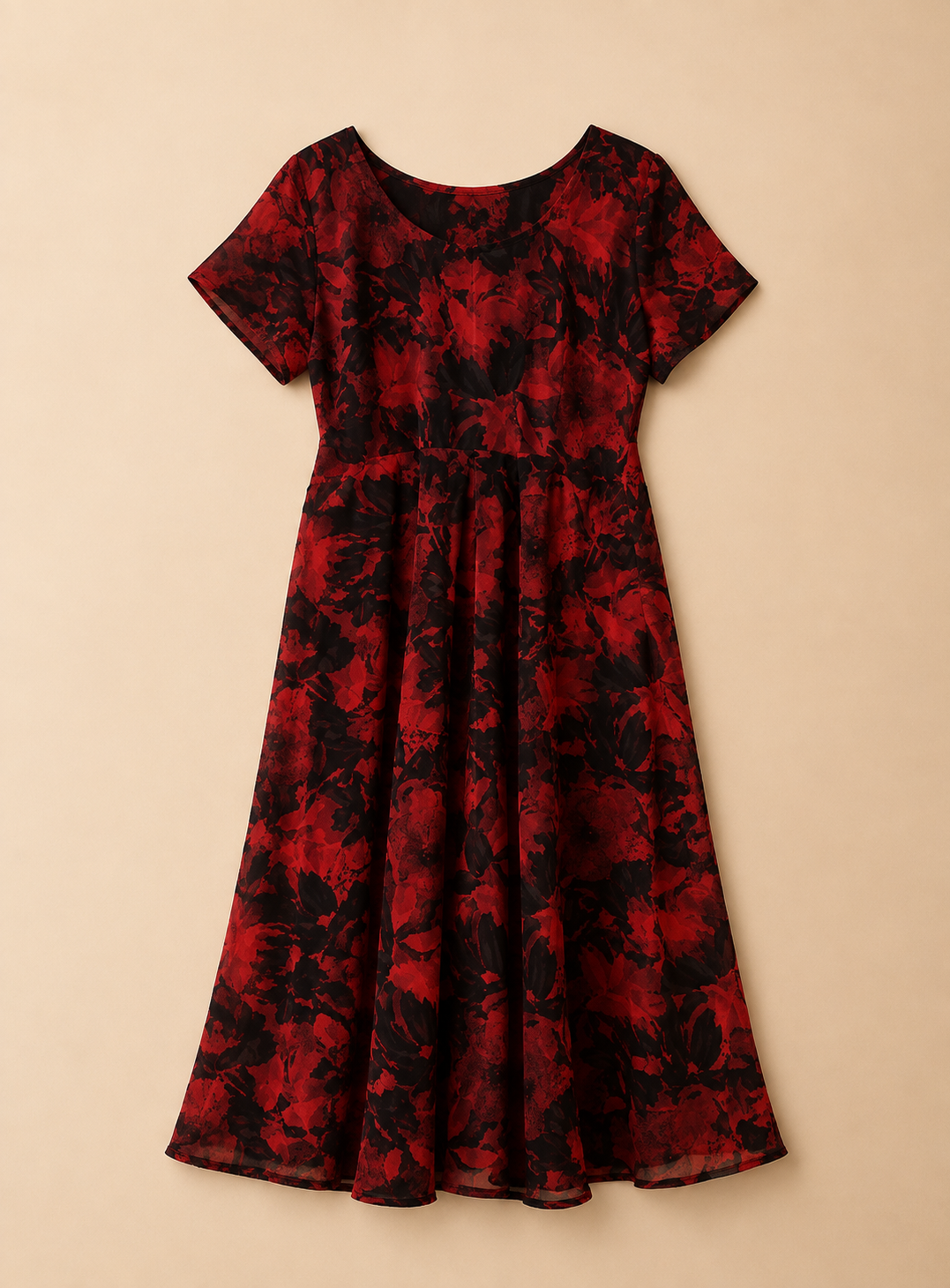 Floral Maxi Dress Black and Red