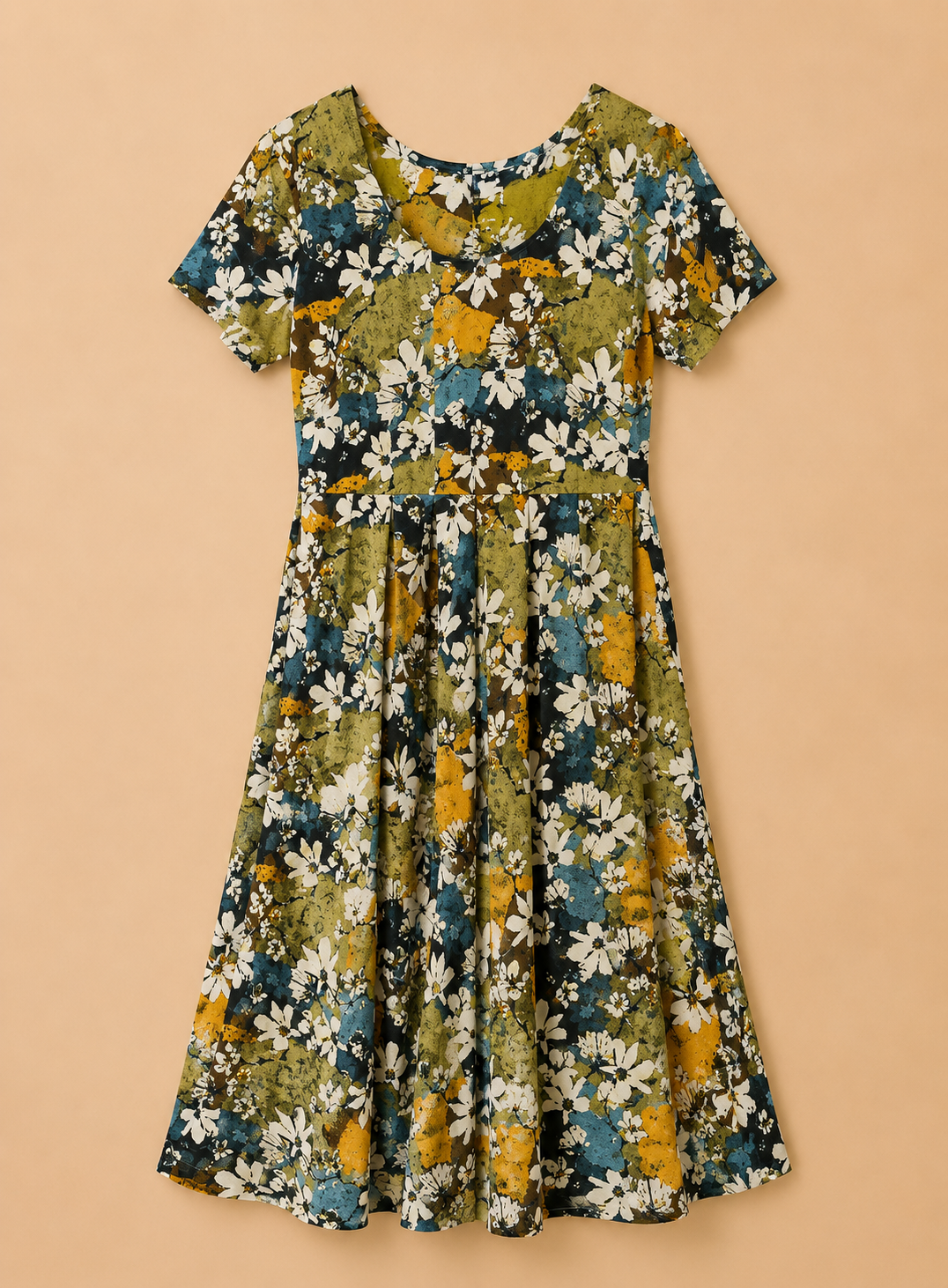 Multicolour Floral Flared Maxi Dress