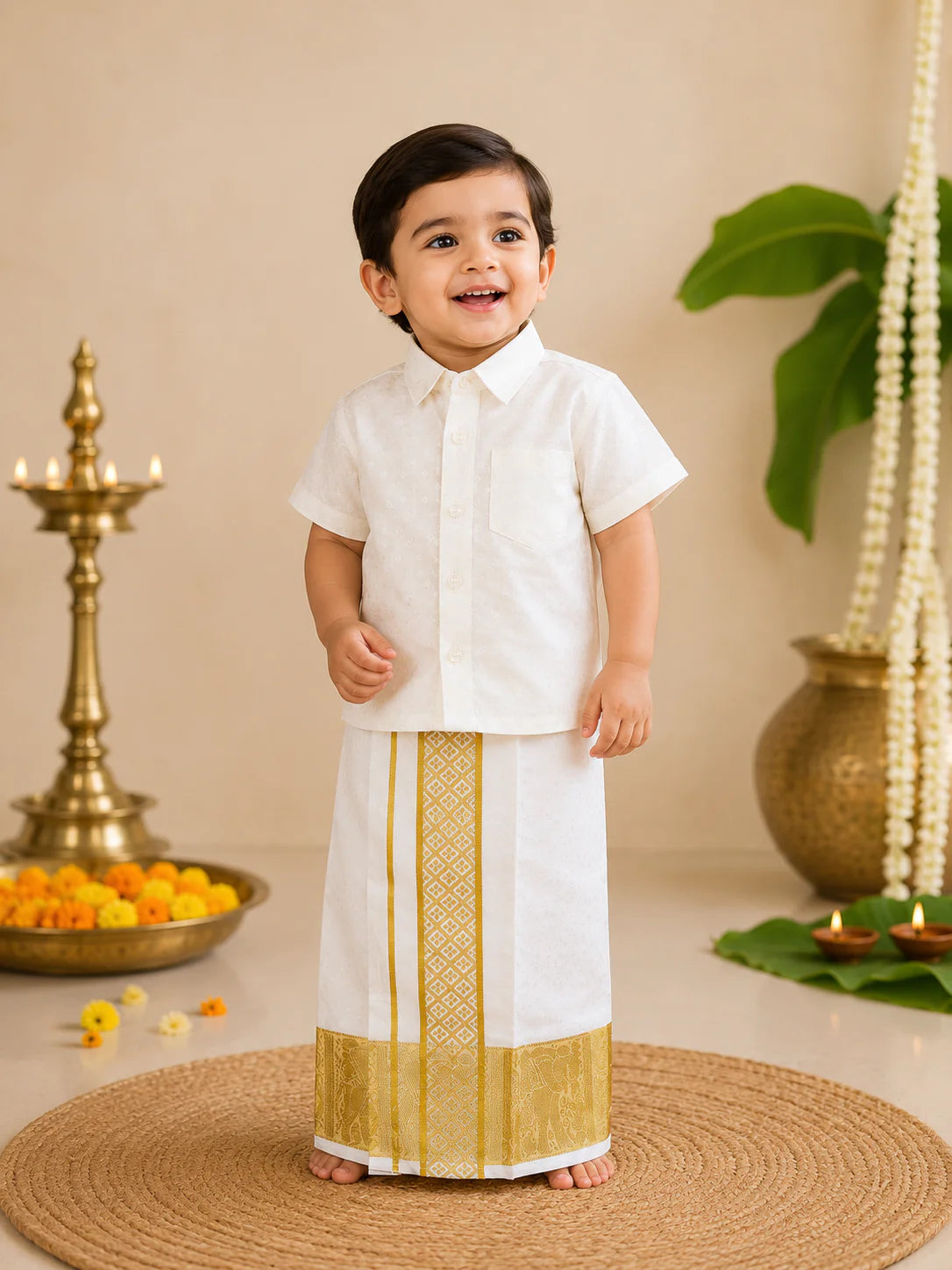 Kids Shirt Mundu Combo (KSM-048)