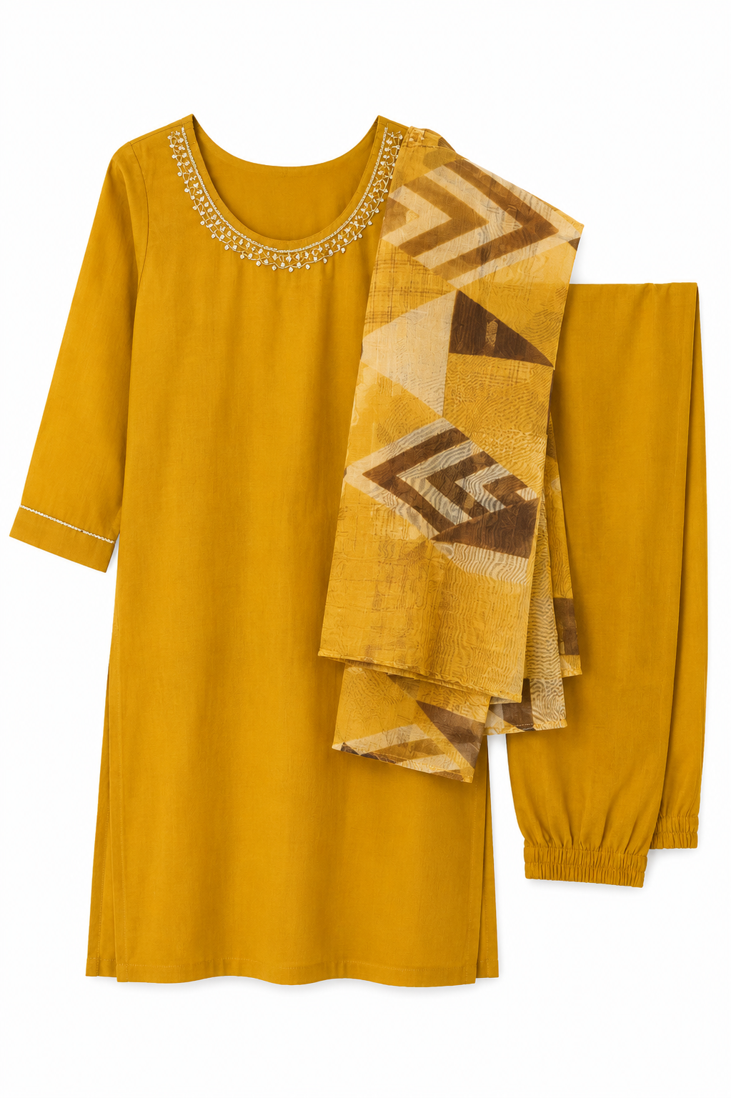 Mustard Gold 3-Piece Churidar Set