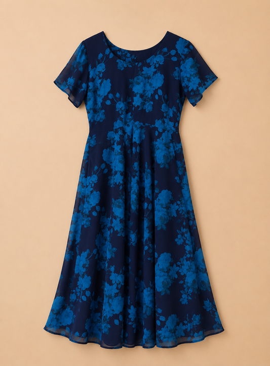Navy blue Floral Maxi dress