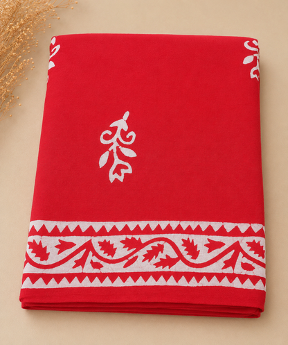Crepe Georgette Saree with Unstitched Blouse Piece (Neon Pink )